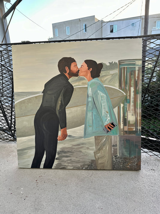 Custom Hand Painted Acrylic Painting For Engagement or Wedding